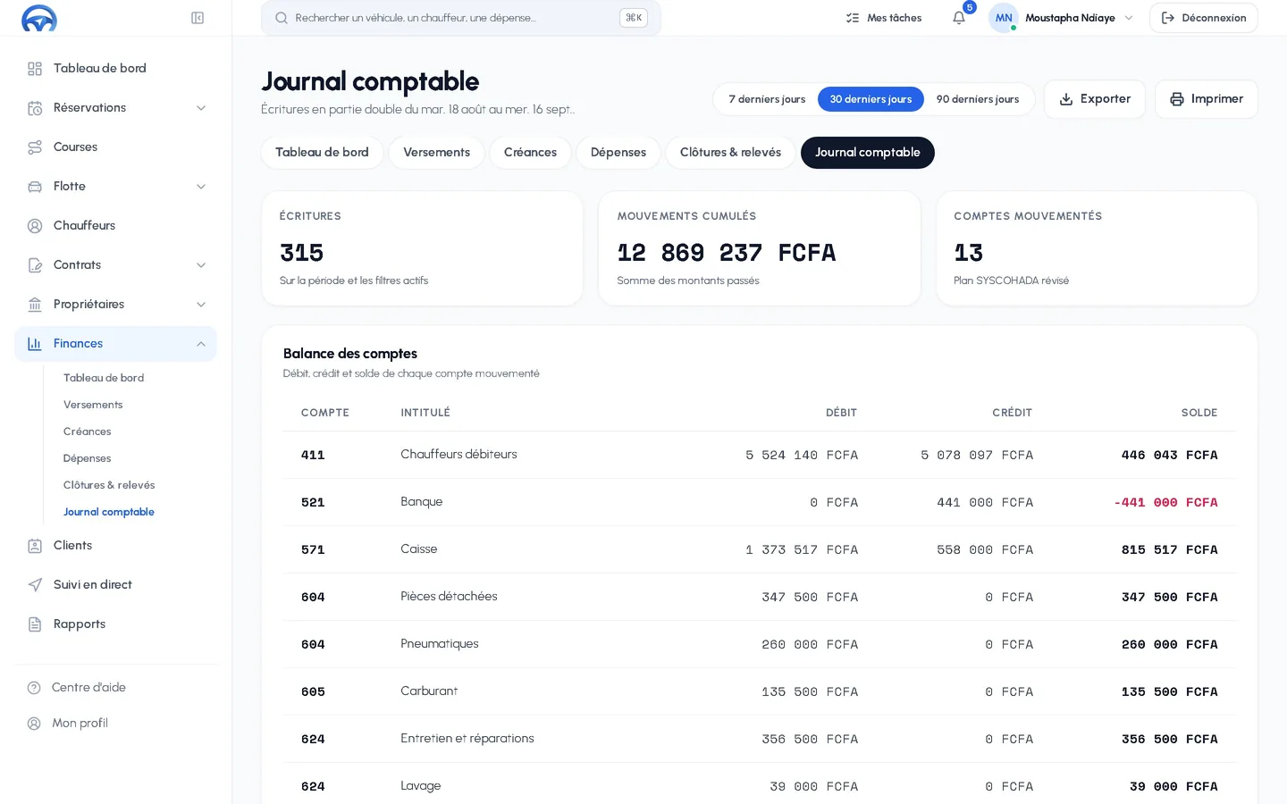 NAVIX — Journal comptable SYSCOHADA
